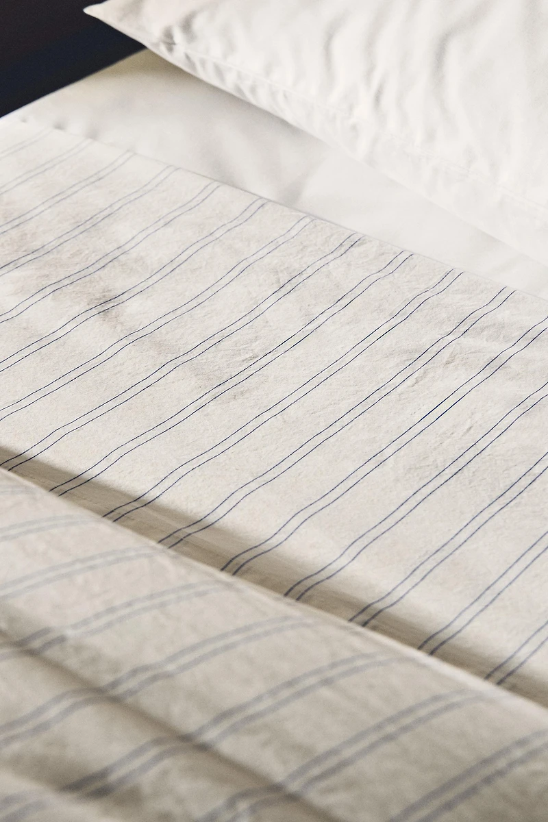 DOUBLE STRIPE COTTON FLAT SHEET