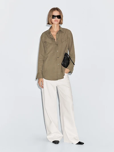 Long shirt with pocket details