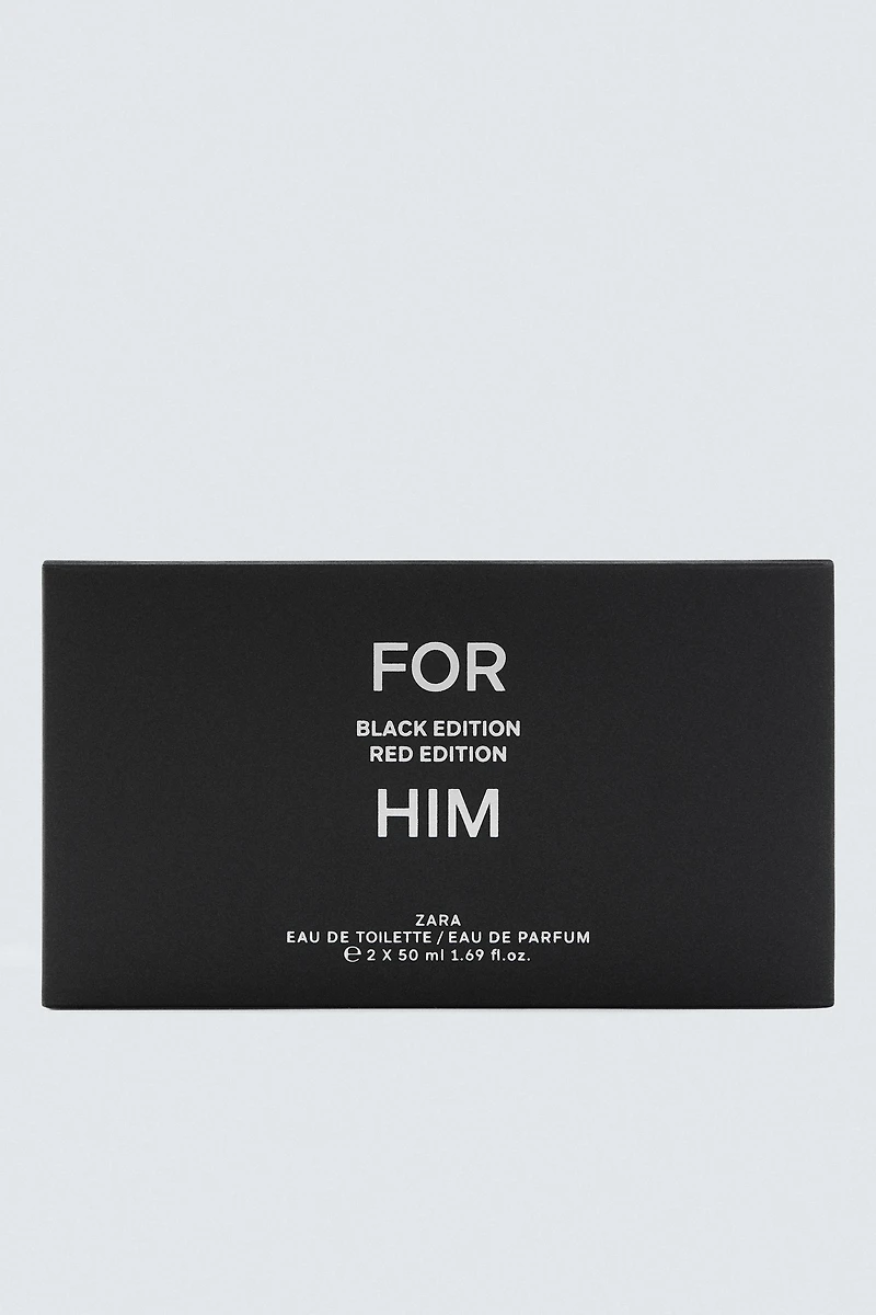 FOR HIM + FOR HIM RED EDITION EDP 2X 50 ML (1.69 FL. OZ).