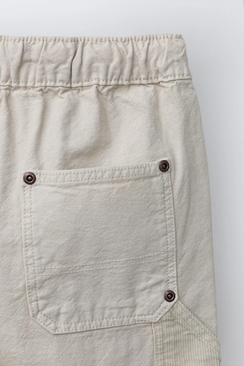 EMBROIDERED LOGO CARPENTER SHORTS
