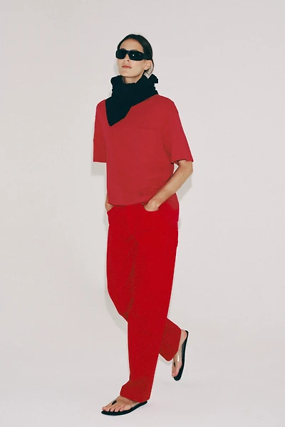 ZW COLLECTION MID-RISE STRAIGHT LEG JEANS