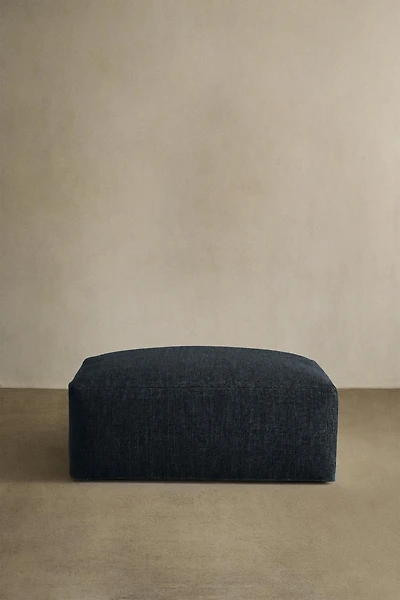 POUF EN LIN DÉLAVÉ DÉHOUSSABLE