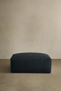 POUF EN LIN DÉLAVÉ DÉHOUSSABLE