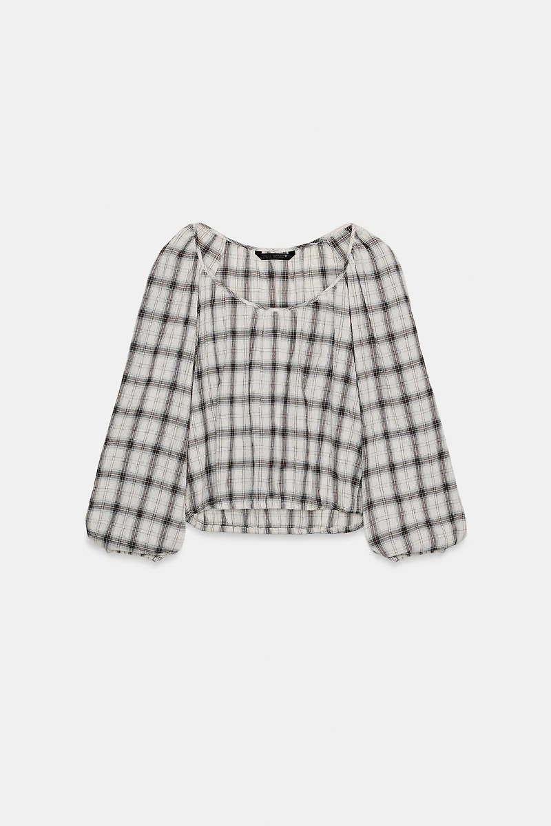 ELASTIC PLAID SHIRT