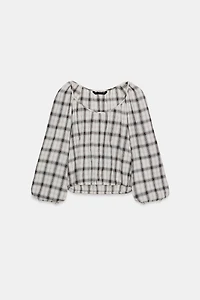 ELASTIC PLAID SHIRT