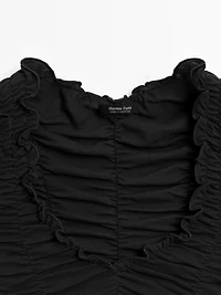 Creased-effect cotton top