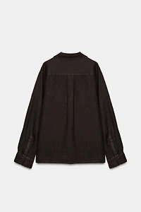 100% LINEN SHIRT WITH POCKET ZW COLLECTION