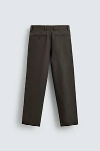 TEXTURED STRAIGHT FIT PANTS