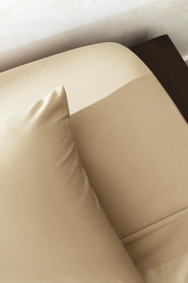 PERCALE COTTON FITTED SHEET | 11.8" THICK ( THREAD COUNT