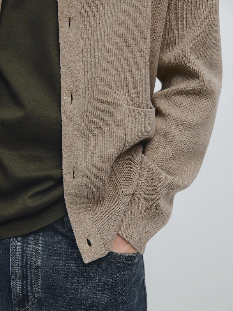 Cotton knit cardigan