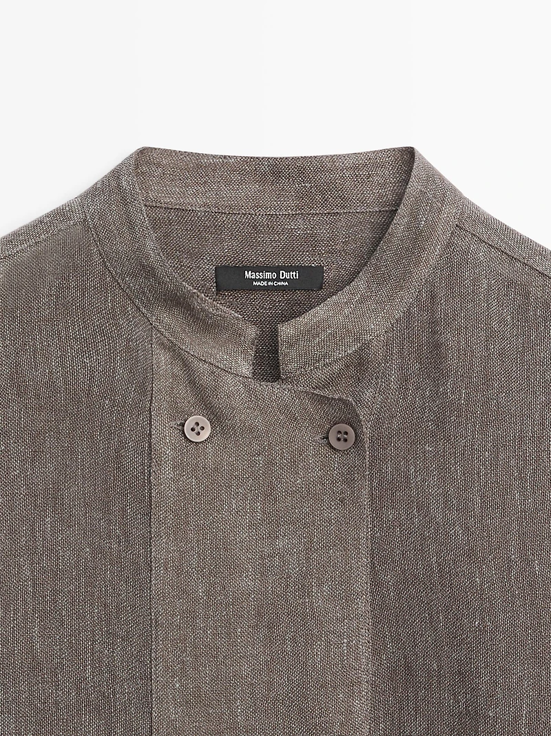 Flowing linen blend shirt with button details