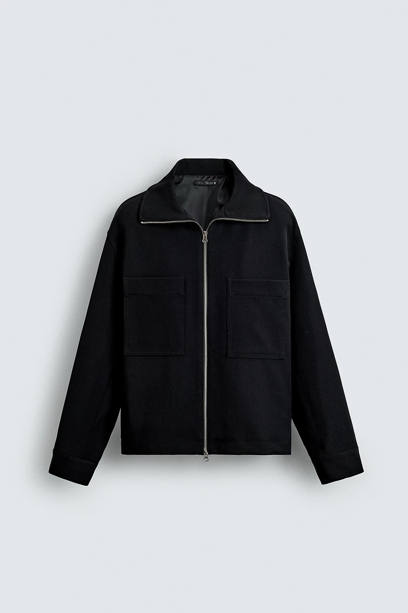 BOXY FIT ZIP-UP OVERSHIRT