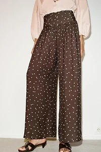 POLKA DOT WIDE LEG PANTS