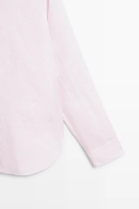 100% linen shirt with striped details