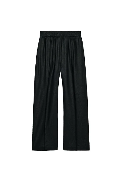 LINEN BLEND STRAIGHT LEG PANTS