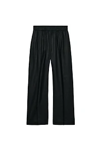 LINEN BLEND STRAIGHT LEG PANTS