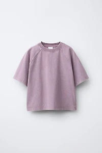 HEAVY WEIGHT T-SHIRT AND WASHED EFFECT RIB FLARE LEGGINGS SET