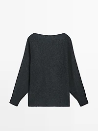 Flowing cotton blend knit sweater