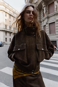 BLOUSON BOMBER OVERSIZE EFFET DAIM