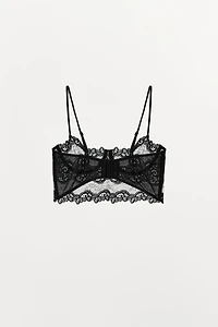 EMBROIDERED LACE UNDERWIRE BRALETTE