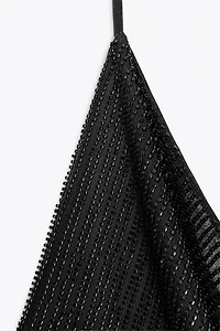 BEADED DRAPED TOP