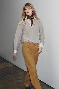 ZW COLLECTION CONTRAST STRIPED SHIRT