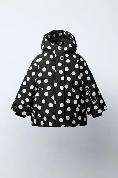 WATER RESISTANT AND WINDPROOF POLKA DOT JACKET