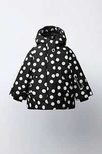 WATER RESISTANT AND WINDPROOF POLKA DOT JACKET