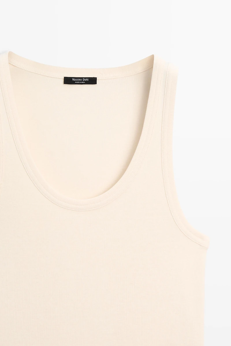 Sleeveless 100% cotton T-shirt