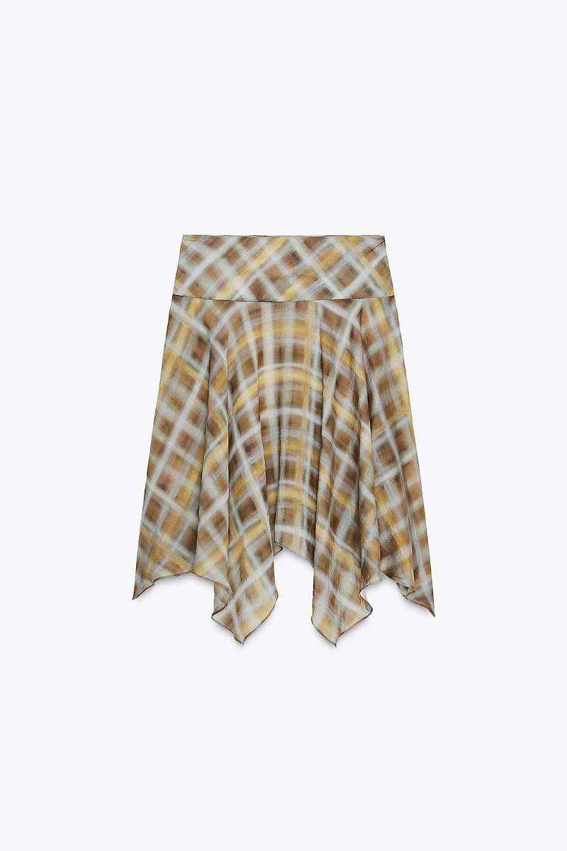 PLAID MIDI SKIRT