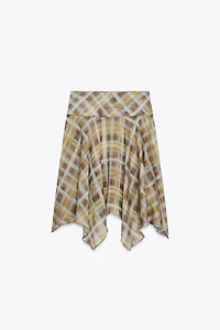 PLAID MIDI SKIRT
