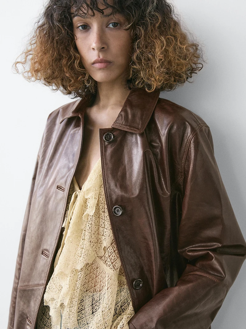 Blouson en cuir nappa