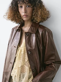 Blouson en cuir nappa