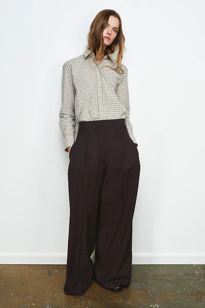 PLAID PLEATED PANTS ZW COLLECTION