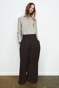 PLAID PLEATED PANTS ZW COLLECTION