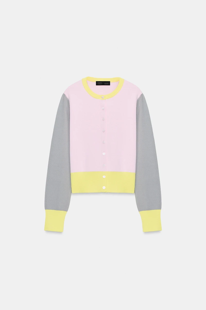 GILET EN MAILLE COLOR BLOCK