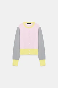 GILET EN MAILLE COLOR BLOCK