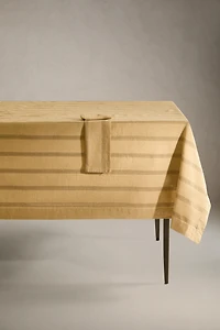DYED THREAD STRIPED TABLECLOTH