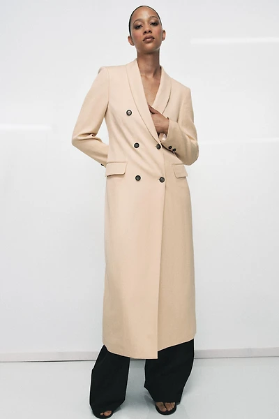 ZW COLLECTION FLOWY DOUBLE-BREASTED COAT