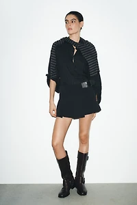 PLEATED BELTED SKORT