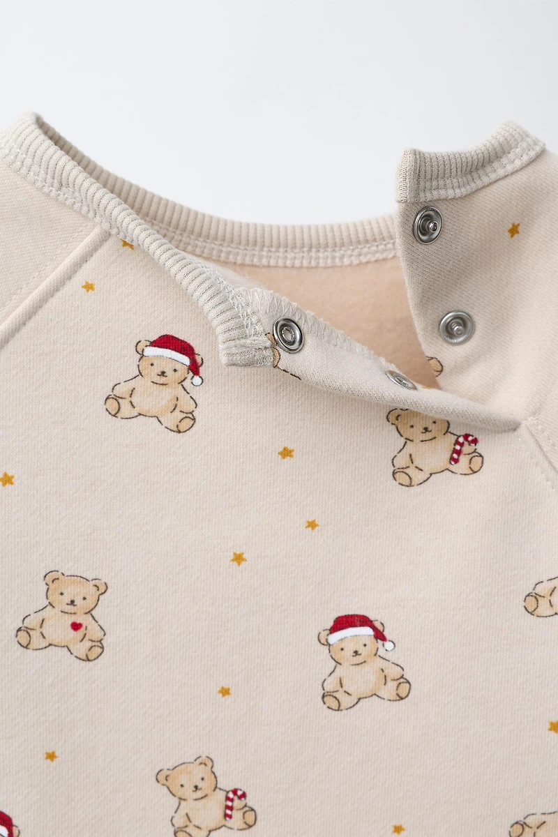 BEAR PRINT SWEATSHIRT AND JOGGER SET