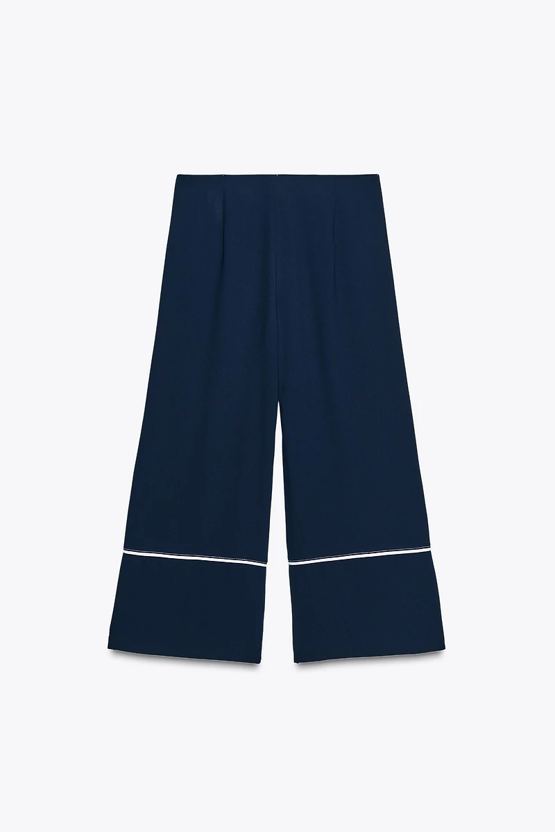 TOPSTITCHED CULOTTES