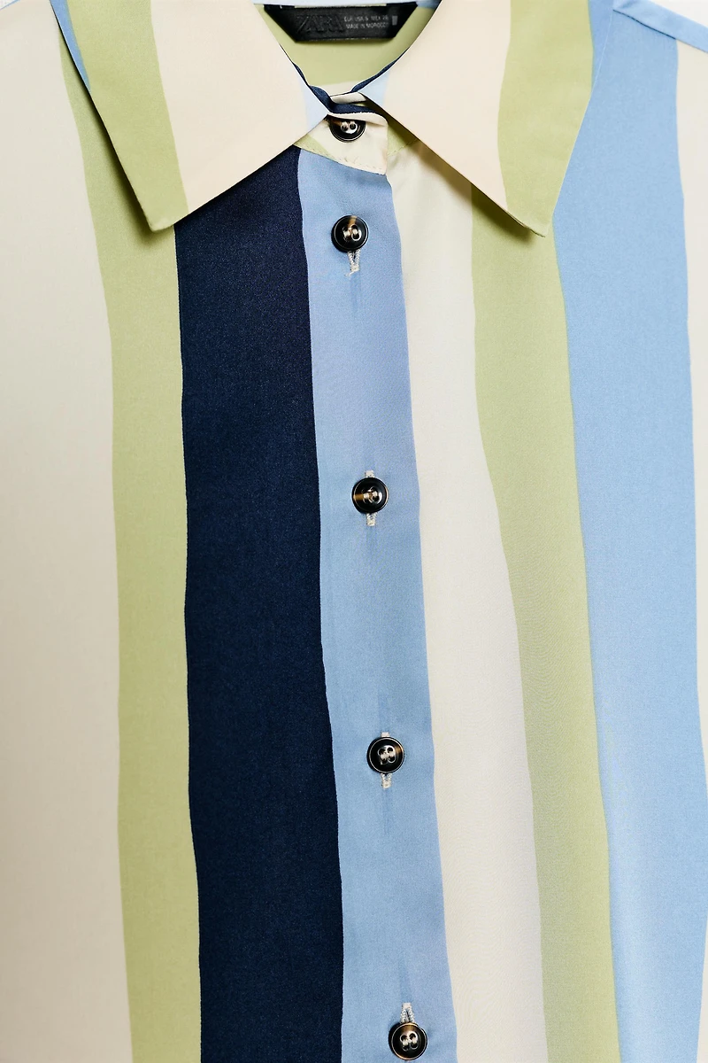 STRIPED SATIN EFFECT SHIRT