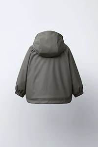 WATER-RESISTANT RUBBERIZED FLEECE-LINED RAINCOAT