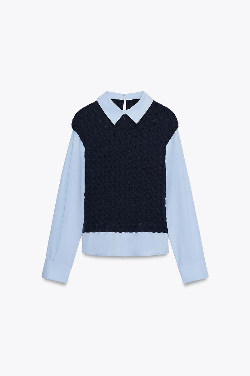 POPLIN MIXED SHIRT