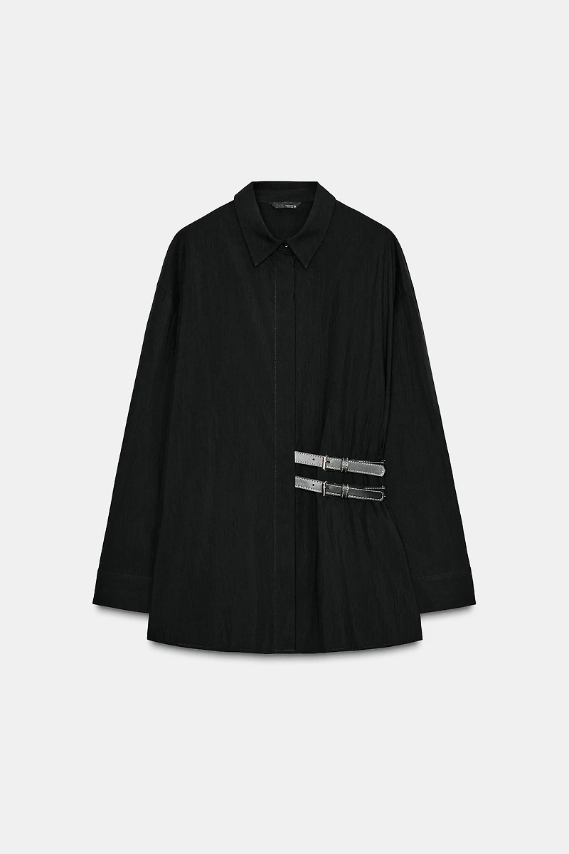 POPLIN SHIRT WITH TABS