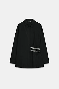 POPLIN SHIRT WITH TABS