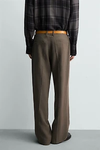 FLARE FIT VISCOSE - LINEN SUIT PANTS