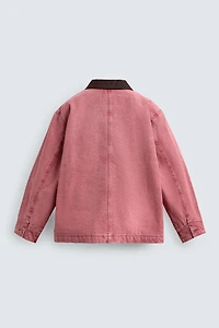 BLOUSON COUPE DÉCONTRACTÉE DÉLAVÉ COL CONTRASTANT