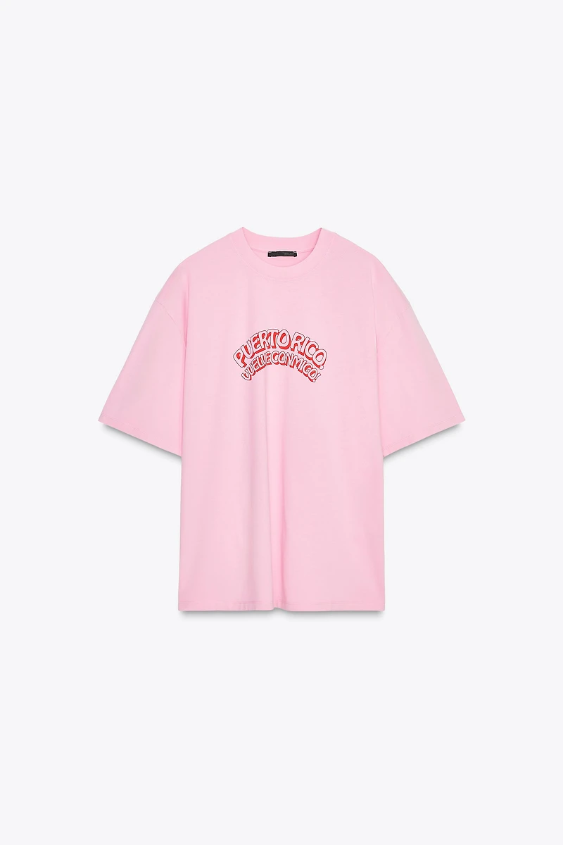 WASHED EFFECT PRINTED T-SHIRT